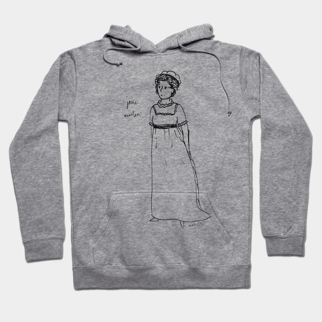 Inky Jane Austen Hoodie by BiblioartsbyEmma